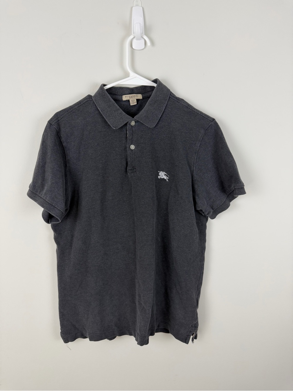 Burberry Men's Charcoal Polo with Signature Logo